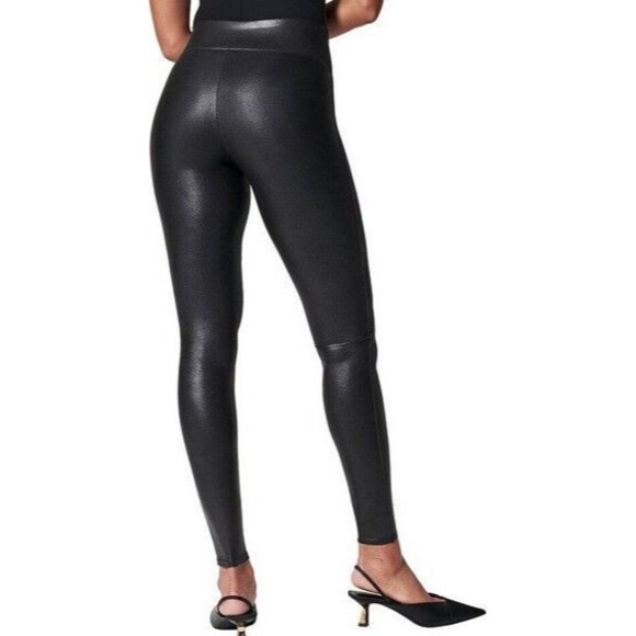 NWT Spanx Black Faux Leather Leggings - Picture 3 of 3